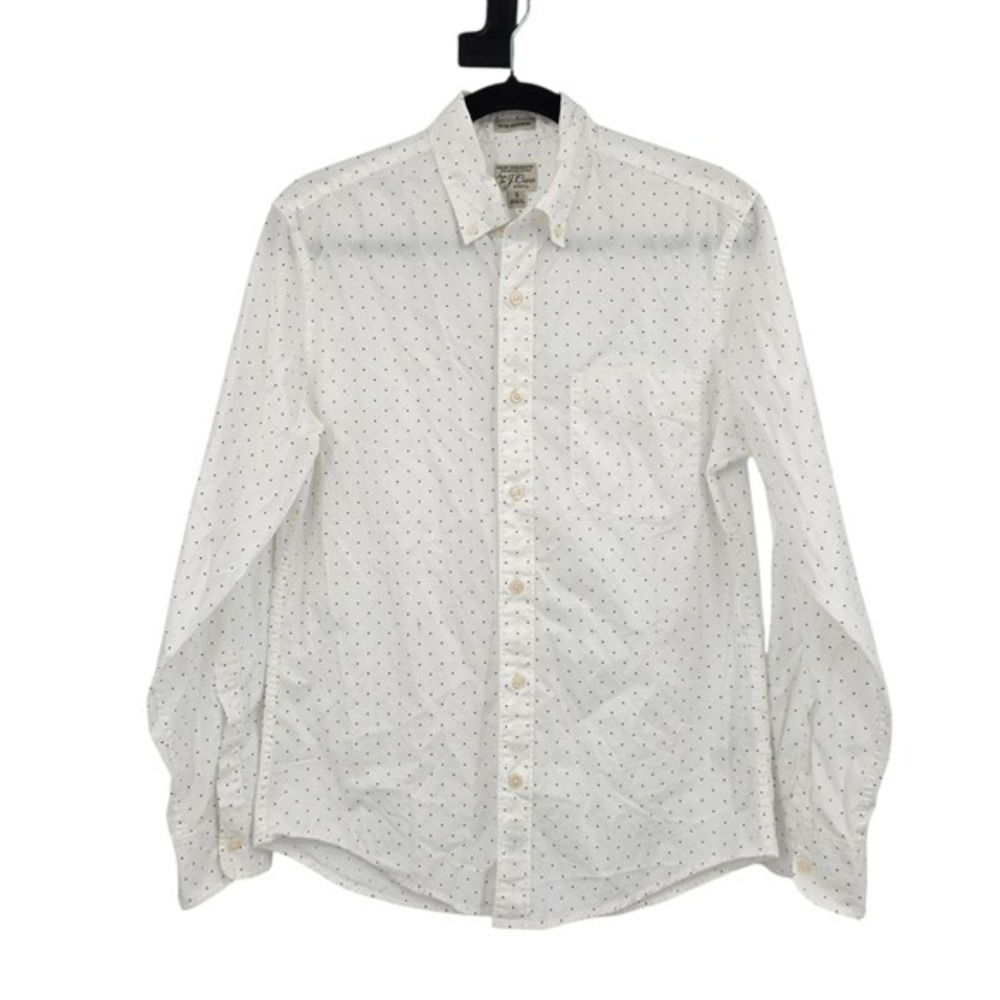 J. Crew Slim Untucked Stretch Shirt‎ Polka Dot Organic Cotton Top S